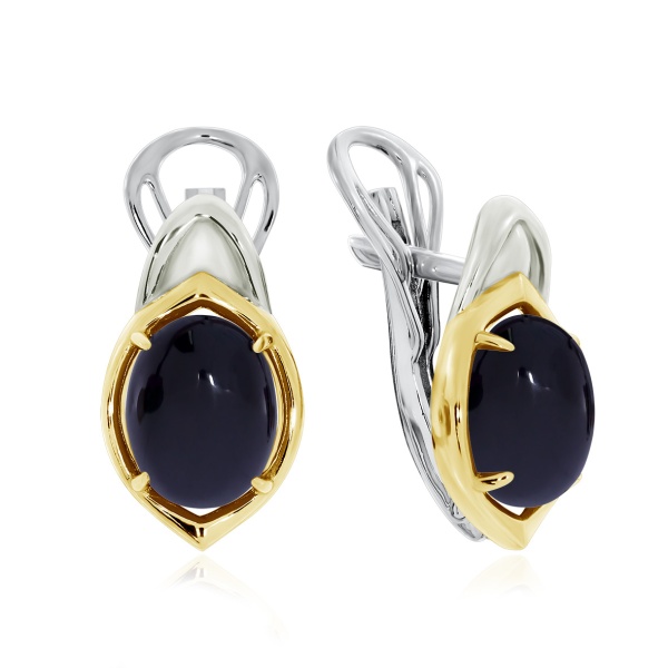 Серьги из серебра с агатом