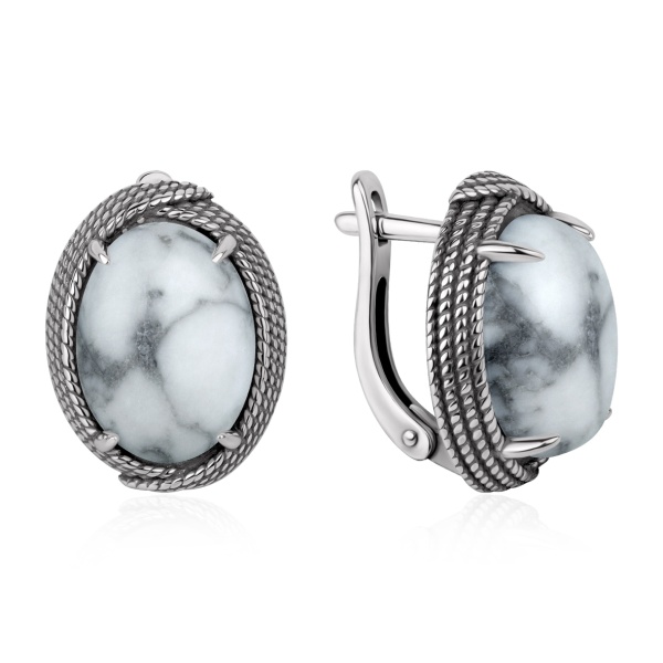 Серьги из серебра с кахолонгами