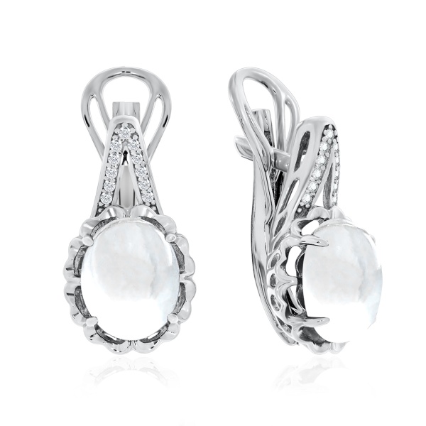 Серьги из серебра с хрусталём и фианитами со скидкой