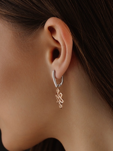 Серьги из серебра без вставок 2350401643 от KRASNOE, металл Серебро, вставка Без вставок