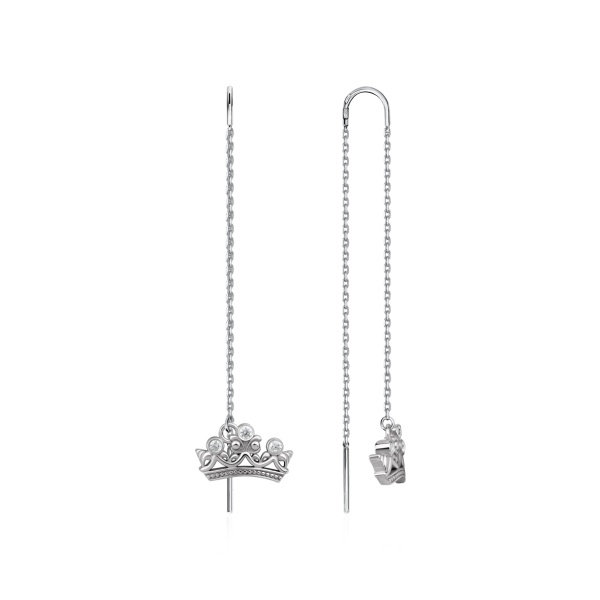 Серьги из серебра с фианитом