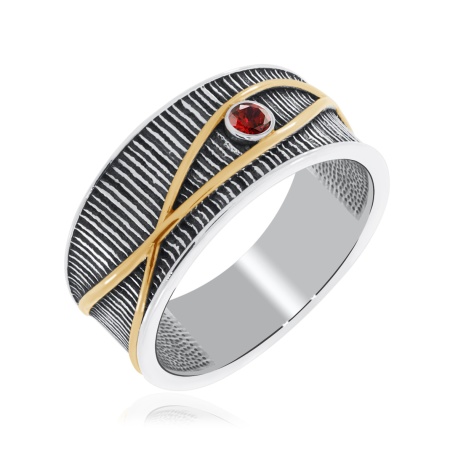 Купить кольцо из серебра с гранатом в интернет-магазине KRASNOE