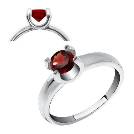 Кольцо из серебра с гранатом со скидкой