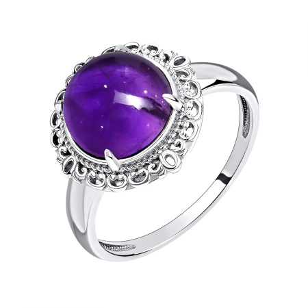 Кольцо из серебра с аметист со скидкой
