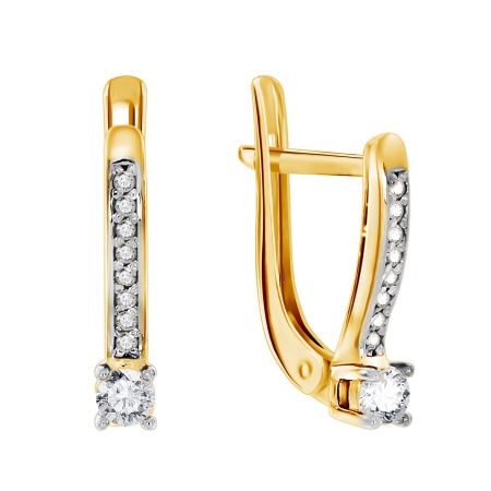 Серьги из серебра с фианитами 2329200205 от KRASNOE, металл Серебро, вставка Фианит