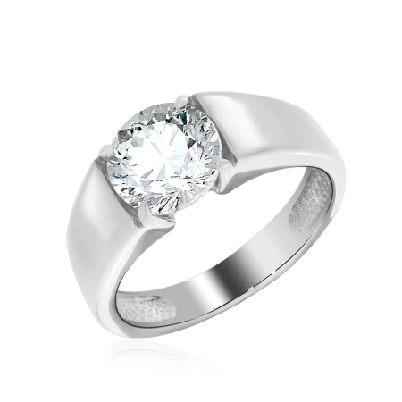 Кольцо из серебра с фианитом со скидкой