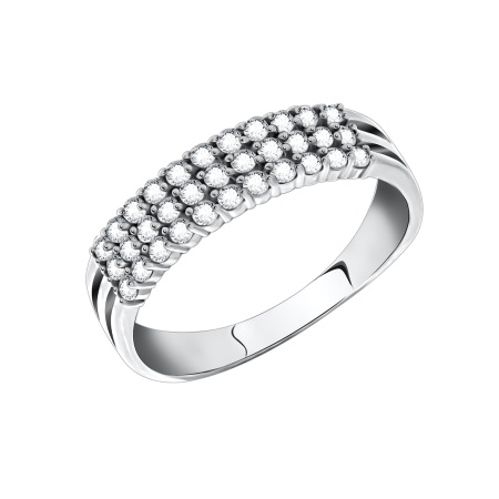 Кольцо из серебра с фианитами со скидкой