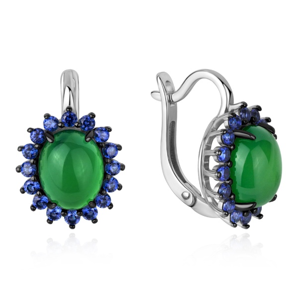 Серьги из серебра с агатом