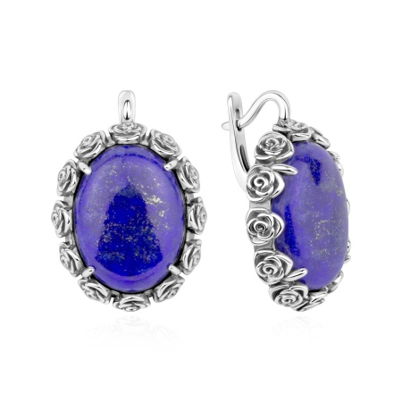 Серьги из серебра с лазуритом
