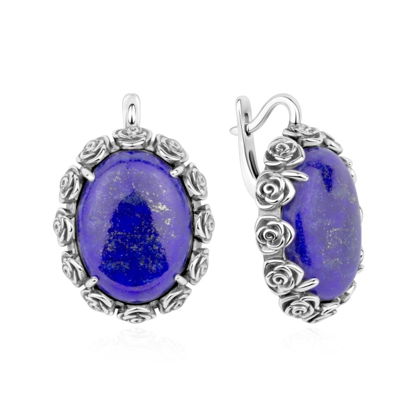 Серьги из серебра с лазуритом