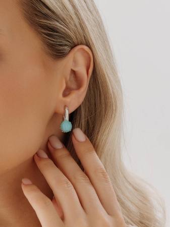 Серьги из серебра с амазонитами со скидкой