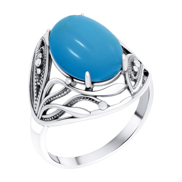 Купить кольцо из серебра с бирюзой в интернет-магазине KRASNOE