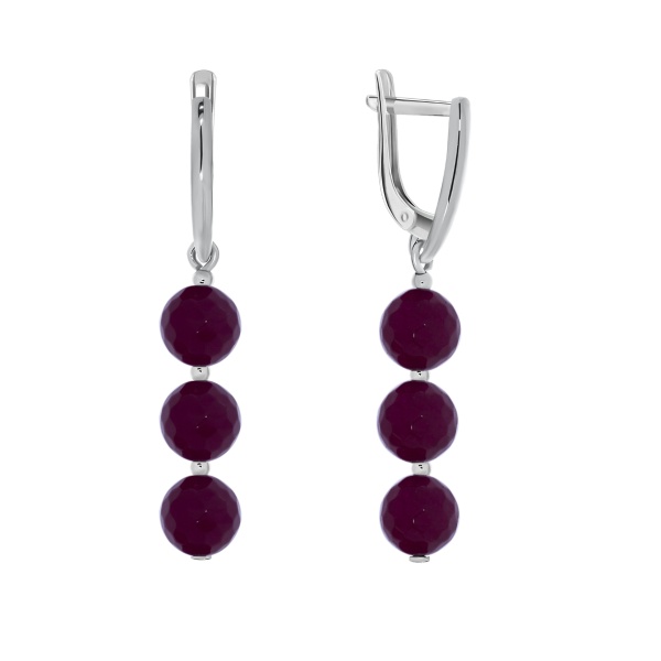 Серьги из серебра с агатами