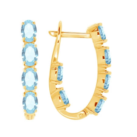 Серьги из серебра с топазами 2320071182 от KRASNOE, металл Серебро, вставка Топаз Sky