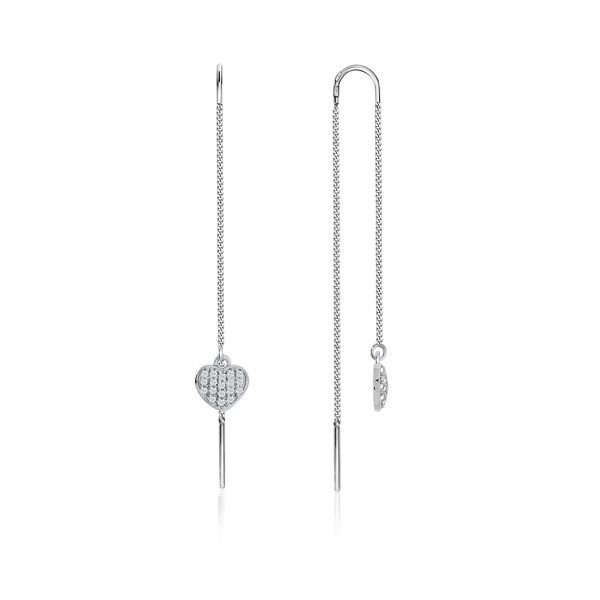 Серьги из серебра с фианитами со скидкой