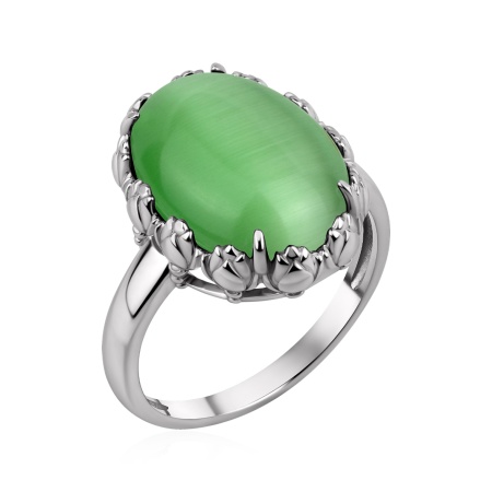 Купить кольцо из серебра с кошачим глазом в интернет-магазине KRASNOE