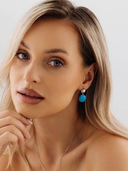 Серьги из серебра с бирюзой