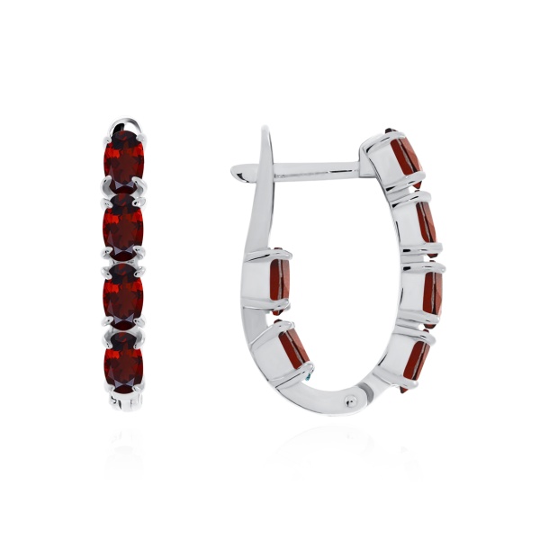 Серьги из серебра с гранатами в ювелирном интернет-магазине