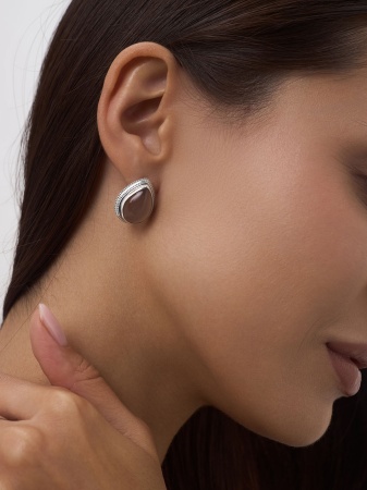 Серьги из серебра с агатами 2310390977-21 от KRASNOE, металл Серебро, вставка Агат