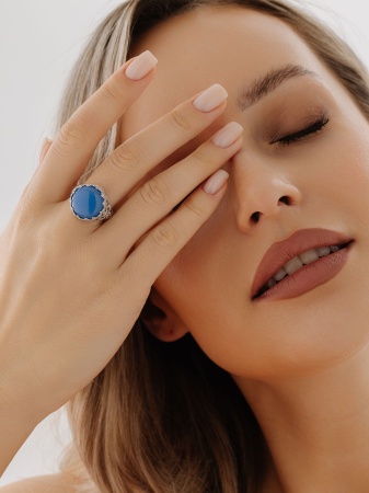 Купить кольцо из серебра с агатом в интернет-магазине KRASNOE