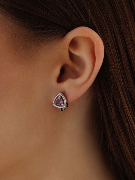 Серьги из серебра с аметистом