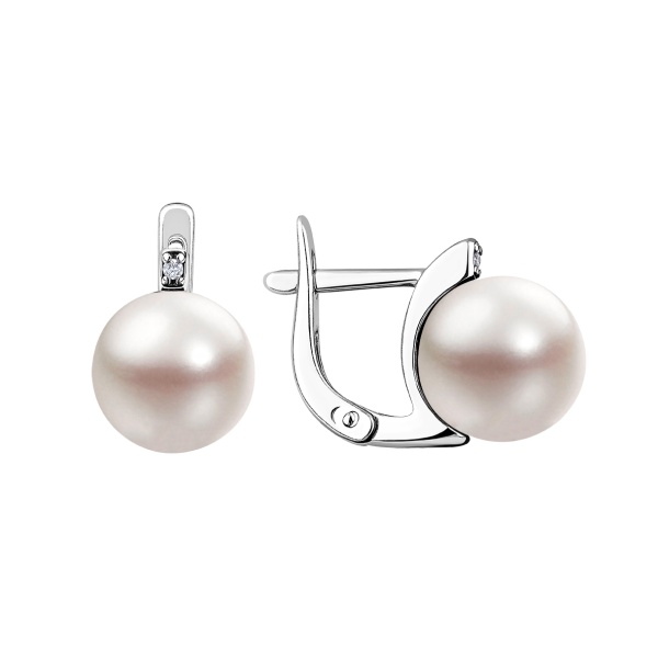 Серьги из серебра с жемчугом