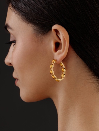 Серьги из серебра с цитринами