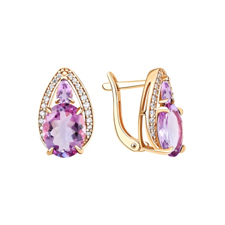 Серьги из серебра с аметист со скидкой