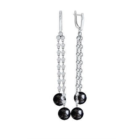 Серьги из серебра с агатами и фианитами 2340390543л-20 от KRASNOE, металл Серебро, вставка Агат