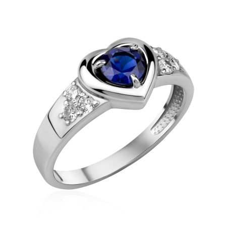 Купить кольцо из серебра с ситаллом и фианитами в интернет-магазине KRASNOE