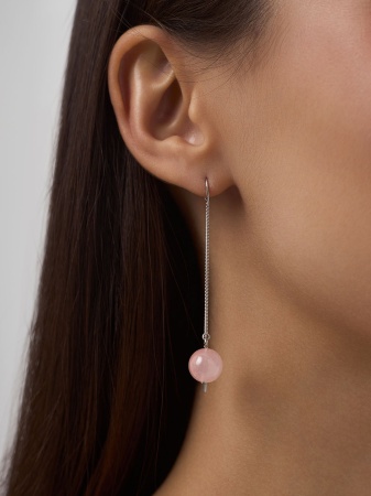 Серьги из серебра с кварцем