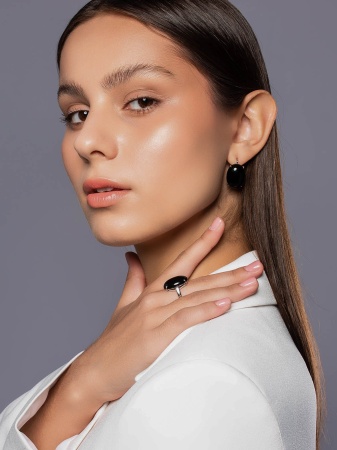 Серьги из серебра с агатами