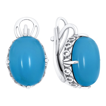 Серьги из серебра с бирюзой 2340Б25939 от KRASNOE, металл Серебро, вставка Бирюза i