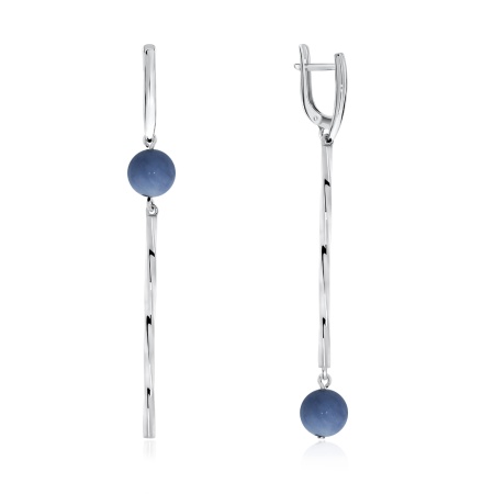 Серьги из серебра с ангелитами со скидкой