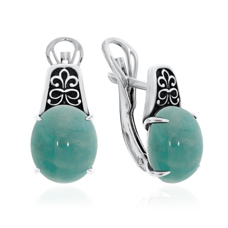Серьги из серебра с амазонитами