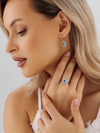 Серьги из серебра с топазом