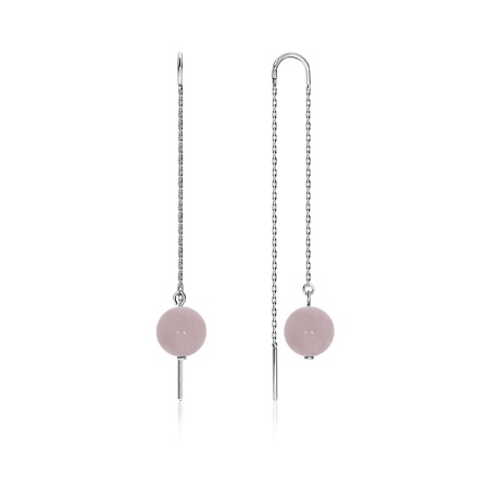 Серьги из серебра с кварцем