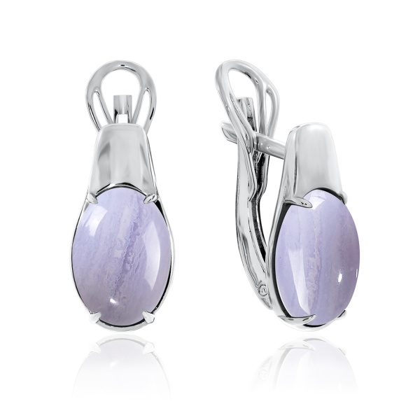 Серьги из серебра с агатом