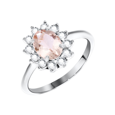 Купить кольцо из серебра с ситаллом и фианитами в интернет-магазине KRASNOE