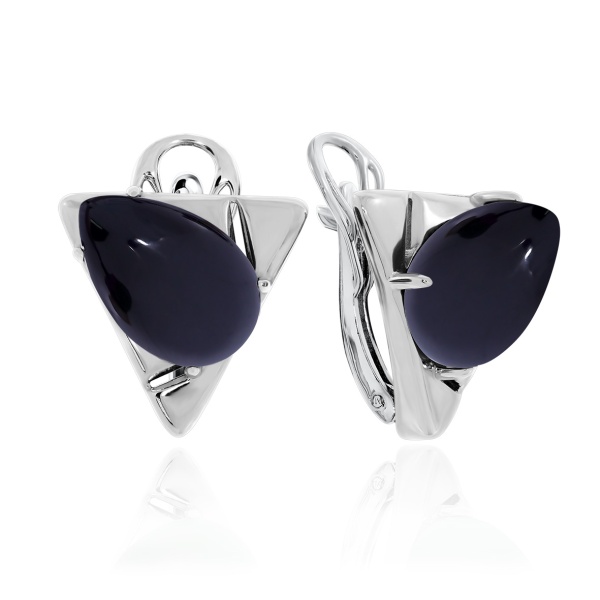 Серьги из серебра с агатами 2340392366-20 от KRASNOE, металл Серебро, вставка Агат