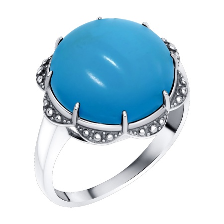 Купить кольцо из серебра с бирюзой в интернет-магазине KRASNOE