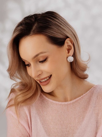 Серьги из серебра с кахолонгом