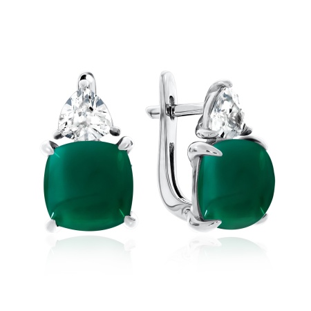 Серьги из серебра с агатами и фианитами 2340390872-1-60 от KRASNOE, металл Серебро, вставка Агат