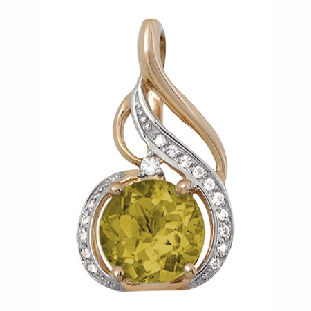 Купить подвеска из золота с цитрином и фианитами
