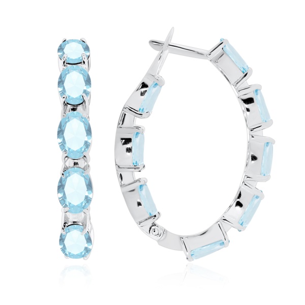 Серьги из серебра с топазом