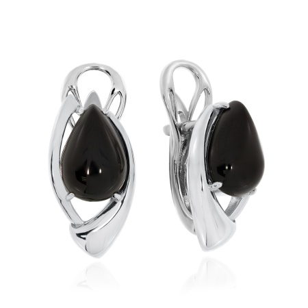 Серьги из серебра с агатом
