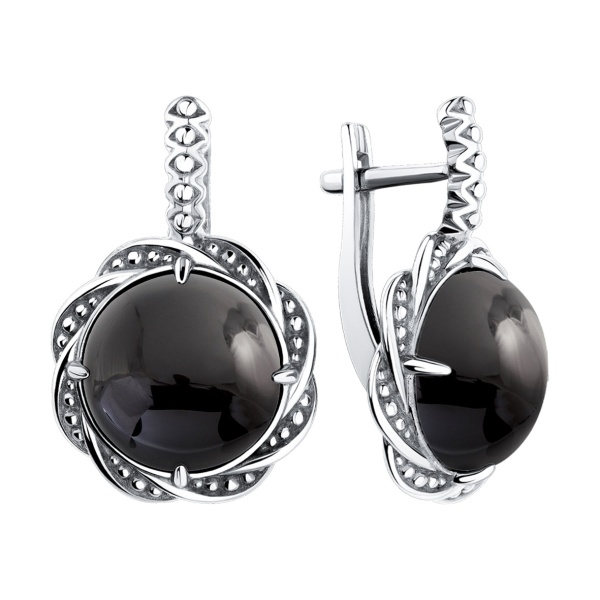 Серьги из серебра с агатами 2310391998-20 от KRASNOE, металл Серебро, вставка Агат