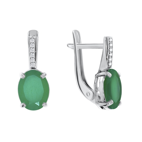 Серьги из серебра с агатами и фианитами 2340390219л-60 от KRASNOE, металл Серебро, вставка Агат