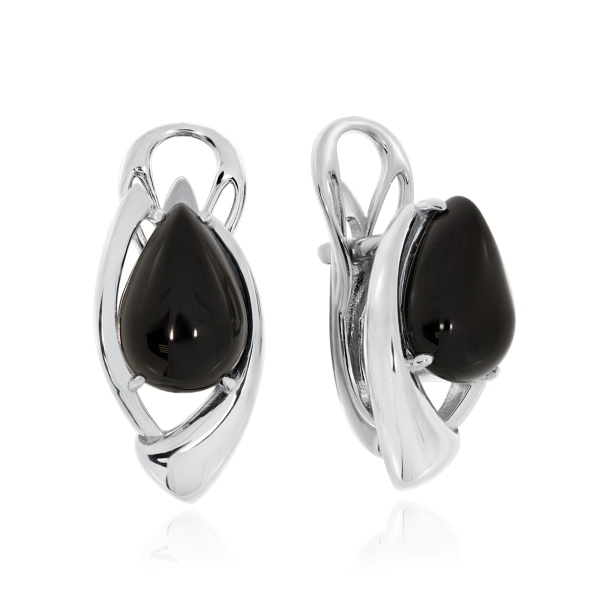 Серьги из серебра с агатом