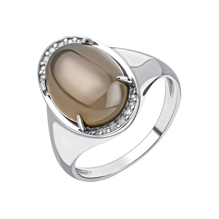 Купить кольцо из серебра с агатом и фианитами в интернет-магазине KRASNOE Купить кольцо из серебра с агатом и фианитами в интернет-магазине KRASNOE